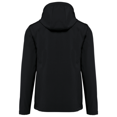 Unisex 3-layer softshell hooded jacket with removable sleeves